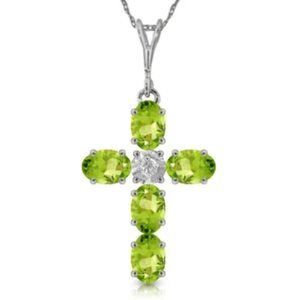 1.88 Carat 14K White Gold Cross Necklace